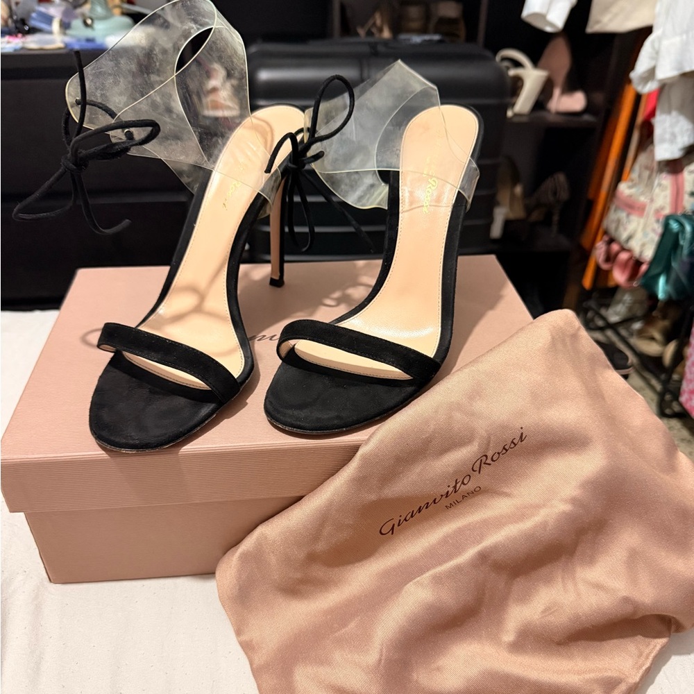 Gianvito Rossi Estelle suede and TPU sandals - Picture 3 of 9